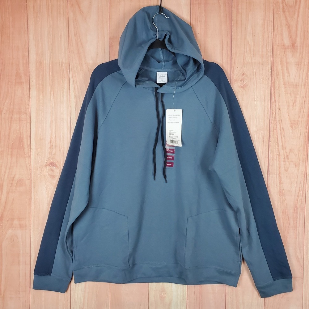 Berkley Jensen Sweatshirt Mens XL Blue Stretch Moisture Wicking  Hoodie